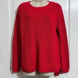 525 America Red Knit Oversized Crewneck Sweater Cotton XS W1